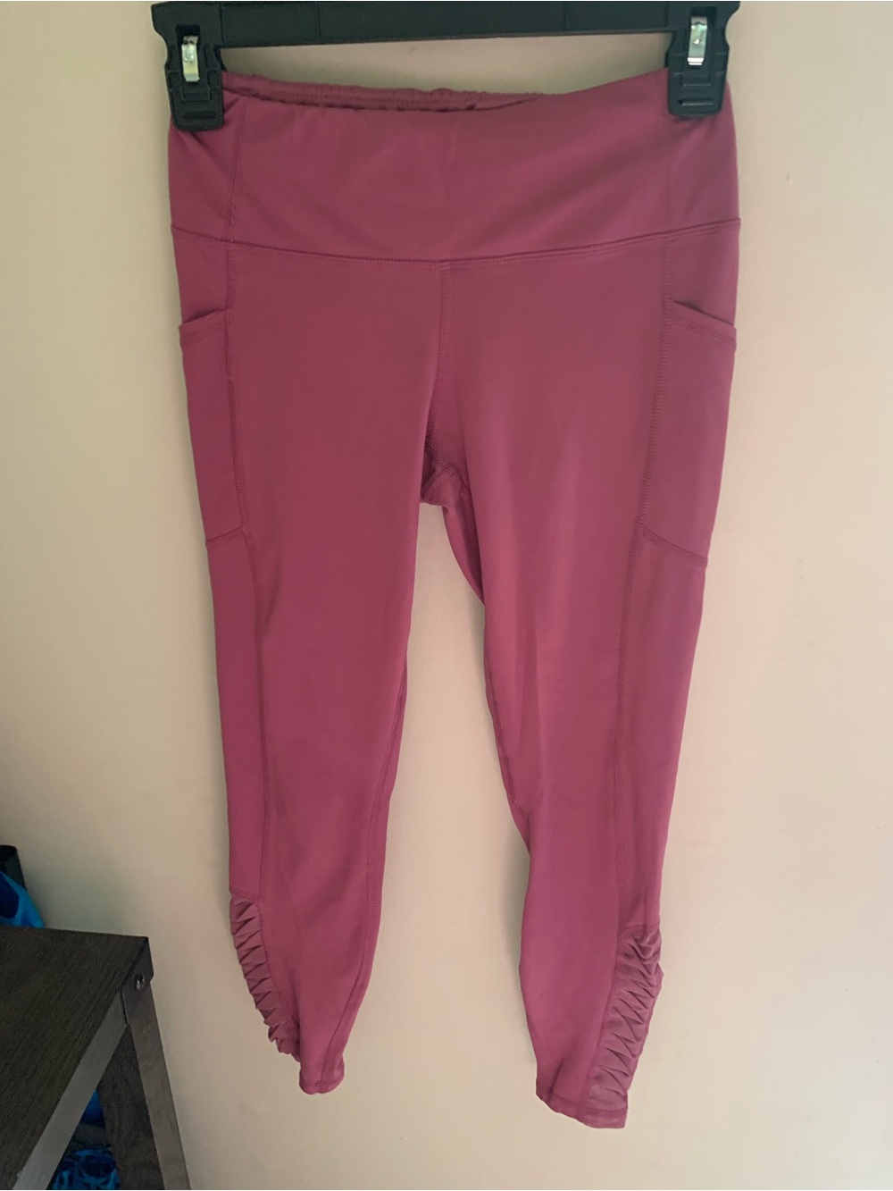 Yogalicious Mauve Pink High-Waist Leggings with Side Pockets